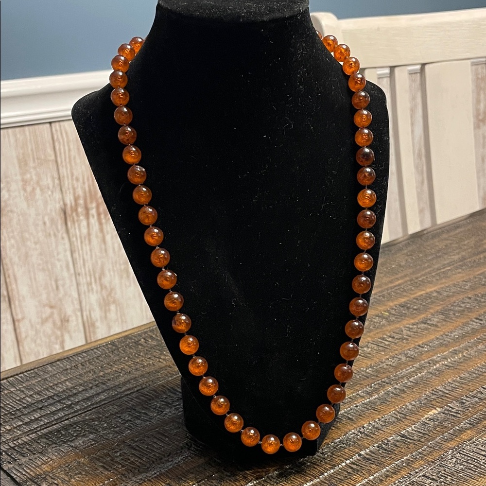 Natural Amber Beaded Necklace